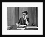 1940s Worried Woman Businesswoman Executive At Desk Thinking by Anonymous