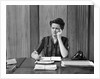 1940s Worried Woman Businesswoman Executive At Desk Thinking by Anonymous