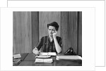 1940s Worried Woman Businesswoman Executive At Desk Thinking by Anonymous
