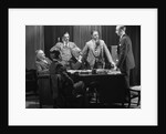 1930s Five Older Businessmen Meeting Around A Desk Listening To A Sixth Younger Man Speak by Anonymous