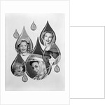 1950s 1960s Rain Motif Montage With Faces In Rain Gear Superimposed Inside Raindrops by Anonymous