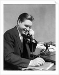 1930s Business Man On Telephone In Office Writing by Anonymous