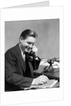 1930s Business Man On Telephone In Office Writing by Anonymous