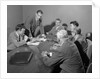 1950s Six Businessmen Executives Around A Conference Table Talking by Anonymous