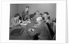 1950s Six Businessmen Executives Around A Conference Table Talking by Anonymous