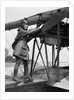 1920s Woman Aviator Turning Float Biplane Propeller by Anonymous
