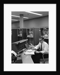1960s Man In Shirt and Tie and Glasses At Control Console For Ibm Data Processing Systm by Anonymous