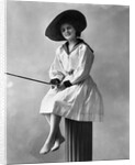 1910s 1920s Woman Wearing Dress With Sailor Style Collar by Anonymous
