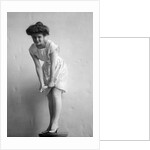 1900s 1910s Woman With Gibson Girl Hair Style Ringing Out Wet Chemise Hemline by Anonymous