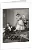 1950s 1960s Teen Couple Dressed for Prom, Girl Dancing To Music From A Record Player by Anonymous
