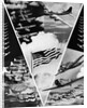World War II Victory In The Air Montage In Shape Of V American Flag In Center by Anonymous