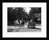 1920s 1930s Couple On Horses Meeting Woman On Road In Convertible Touring Car by Anonymous