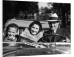 1930s Family Portrait Man Father Woman Mother Boy Son Riding In Convertible Automobile by Anonymous