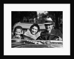 1930s Family Portrait Man Father Woman Mother Boy Son Riding In Convertible Automobile by Anonymous