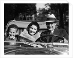 1930s Family Portrait Man Father Woman Mother Boy Son Riding In Convertible Automobile by Anonymous