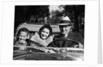 1930s Family Portrait Man Father Woman Mother Boy Son Riding In Convertible Automobile by Anonymous
