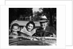1930s Family Portrait Man Father Woman Mother Boy Son Riding In Convertible Automobile by Anonymous