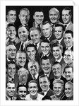 1950s 1960s Montage Of 29 Men's Heads All Are Smiling by Anonymous