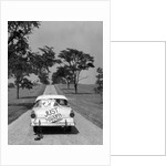 1950s Back Of White Ford Sedan Driving Off With Just Married Sign by Anonymous