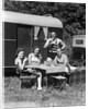 1940 1940s Men Women Couples Camping Trailer Picnic Vacation Lunch by Anonymous