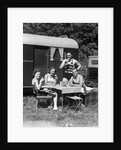 1940 1940s Men Women Couples Camping Trailer Picnic Vacation Lunch by Anonymous