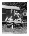 1940 1940s Men Women Couples Camping Trailer Picnic Vacation Lunch by Anonymous
