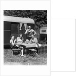 1940 1940s Men Women Couples Camping Trailer Picnic Vacation Lunch by Anonymous