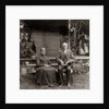 1890s 1900s Portrait Senior Couple Seated In Garden Man Holding Ear Trumpet by Anonymous