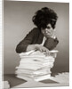 1960s 1970s Secretary with Pencil Stuck In Teased Hair Overworked Expression by Corbis