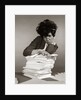 1960s 1970s Secretary with Pencil Stuck In Teased Hair Overworked Expression by Corbis