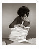 1960s 1970s Secretary with Pencil Stuck In Teased Hair Overworked Expression by Corbis