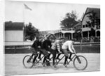 1890s 1900s 4 Men Riding Racing Quadricycle Four Seat Bicycle by Anonymous