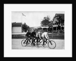 1890s 1900s 4 Men Riding Racing Quadricycle Four Seat Bicycle by Anonymous