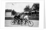 1890s 1900s 4 Men Riding Racing Quadricycle Four Seat Bicycle by Anonymous