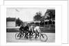 1890s 1900s 4 Men Riding Racing Quadricycle Four Seat Bicycle by Anonymous