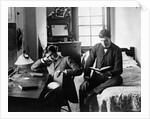 1890s Pair Of Male Students Studying In Dorm Room by Anonymous
