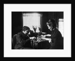1890s 1900s Couple Playing Checkers by Anonymous