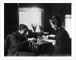 1890s 1900s Couple Playing Checkers by Anonymous
