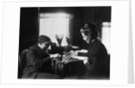 1890s 1900s Couple Playing Checkers by Anonymous