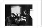 1890s 1900s Couple Playing Checkers by Anonymous
