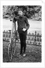1880s 1890s Man Called Wheelman Next To High Wheel Ratchet Drive Bicycle by Anonymous