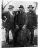 1890s 1900 Three Men With Beard Or Mustache Wearing Hats One Sitting On Barrel by Anonymous