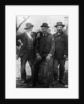 1890s 1900 Three Men With Beard Or Mustache Wearing Hats One Sitting On Barrel by Anonymous
