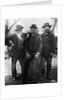 1890s 1900 Three Men With Beard Or Mustache Wearing Hats One Sitting On Barrel by Anonymous