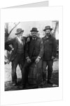 1890s 1900 Three Men With Beard Or Mustache Wearing Hats One Sitting On Barrel by Anonymous