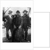 1890s 1900 Three Men With Beard Or Mustache Wearing Hats One Sitting On Barrel by Anonymous