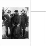 1890s 1900 Three Men With Beard Or Mustache Wearing Hats One Sitting On Barrel by Anonymous