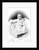 1890s 1900 Portrait Baby In Long Dress Wearing Heart Locket Sitting On White Fur Blanket by Anonymous