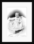 1890s 1900 Portrait Baby In Long Dress Wearing Heart Locket Sitting On White Fur Blanket by Anonymous