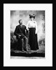 1890s 1900 Portrait Serious Couple Holding Hands Together In Rustic Studio Setting by Anonymous